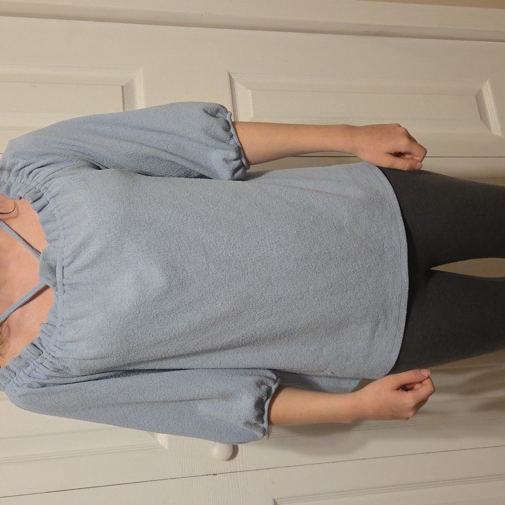 Vince Camuto Sky Blue Textured Top